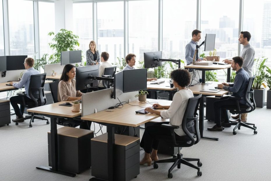 verstelbare ergonomische bureaus